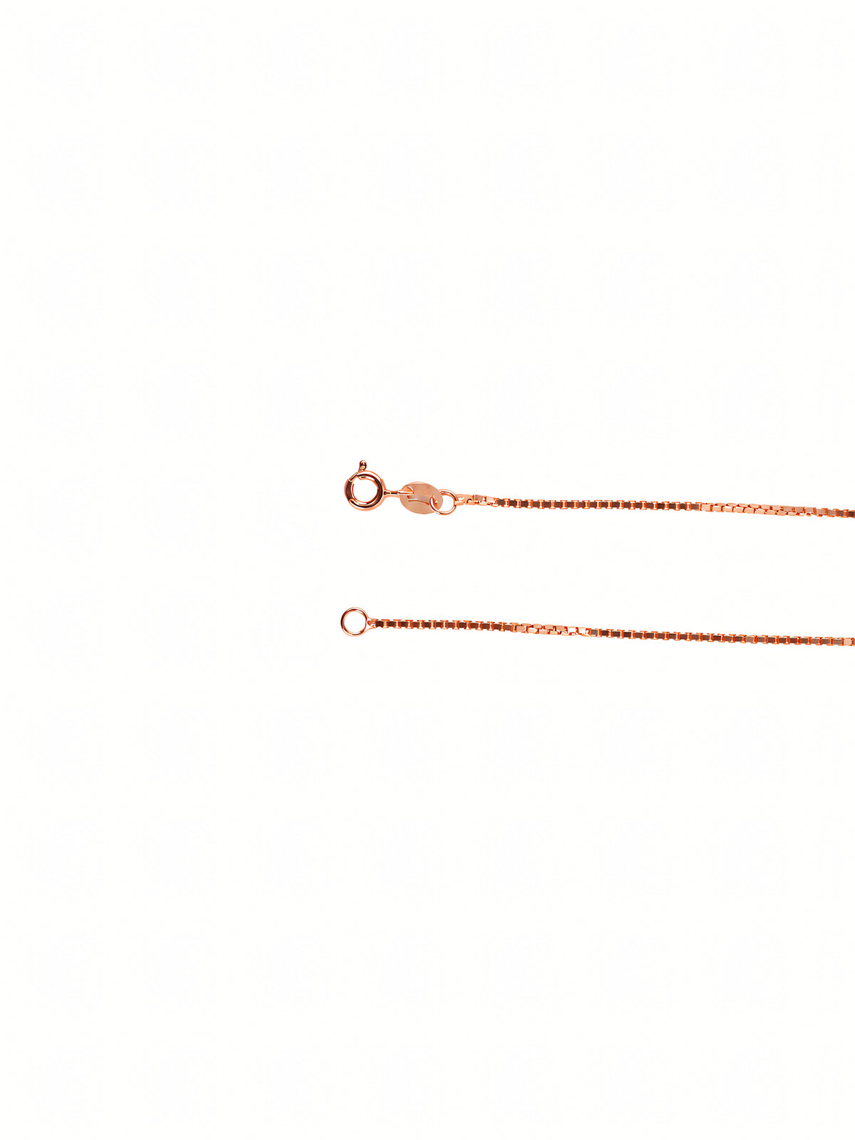 Silver Rose Gold Plated Box-Link Chain