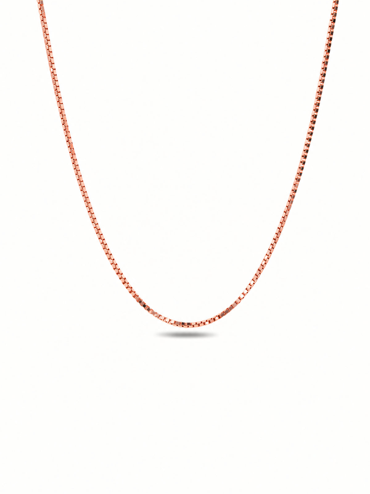 Silver Rose Gold Plated Box-Link Chain