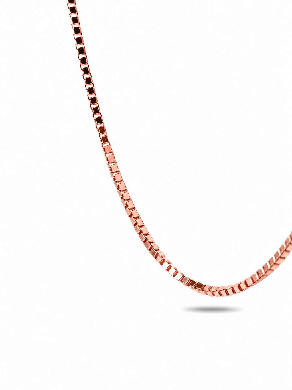 Silver Rose Gold Plated Box-Link Chain