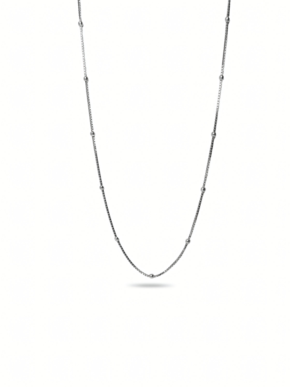 Silver Beaded Box Chain