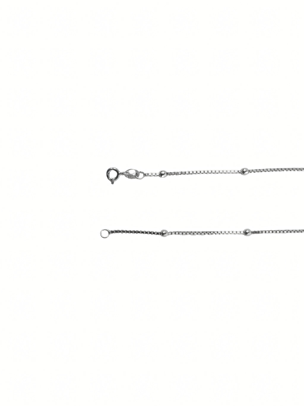 Silver Beaded Box Chain