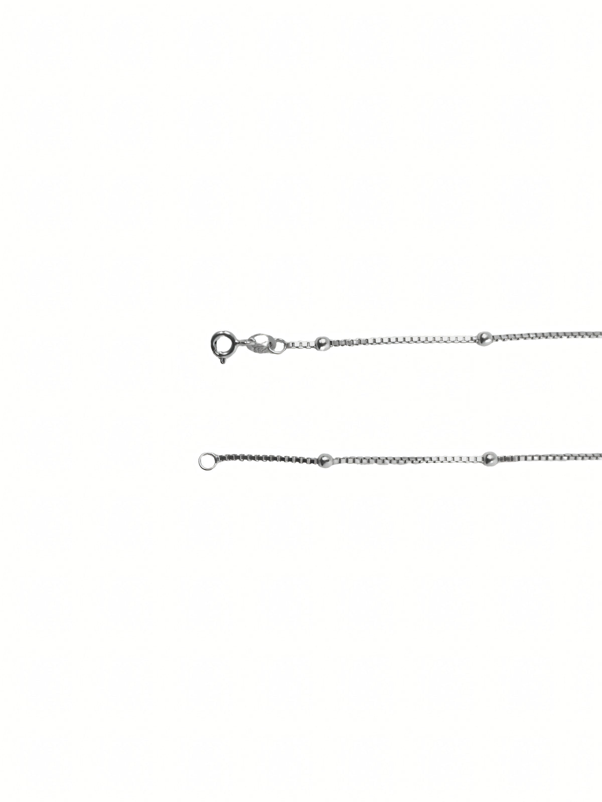 Silver Beaded Box Chain