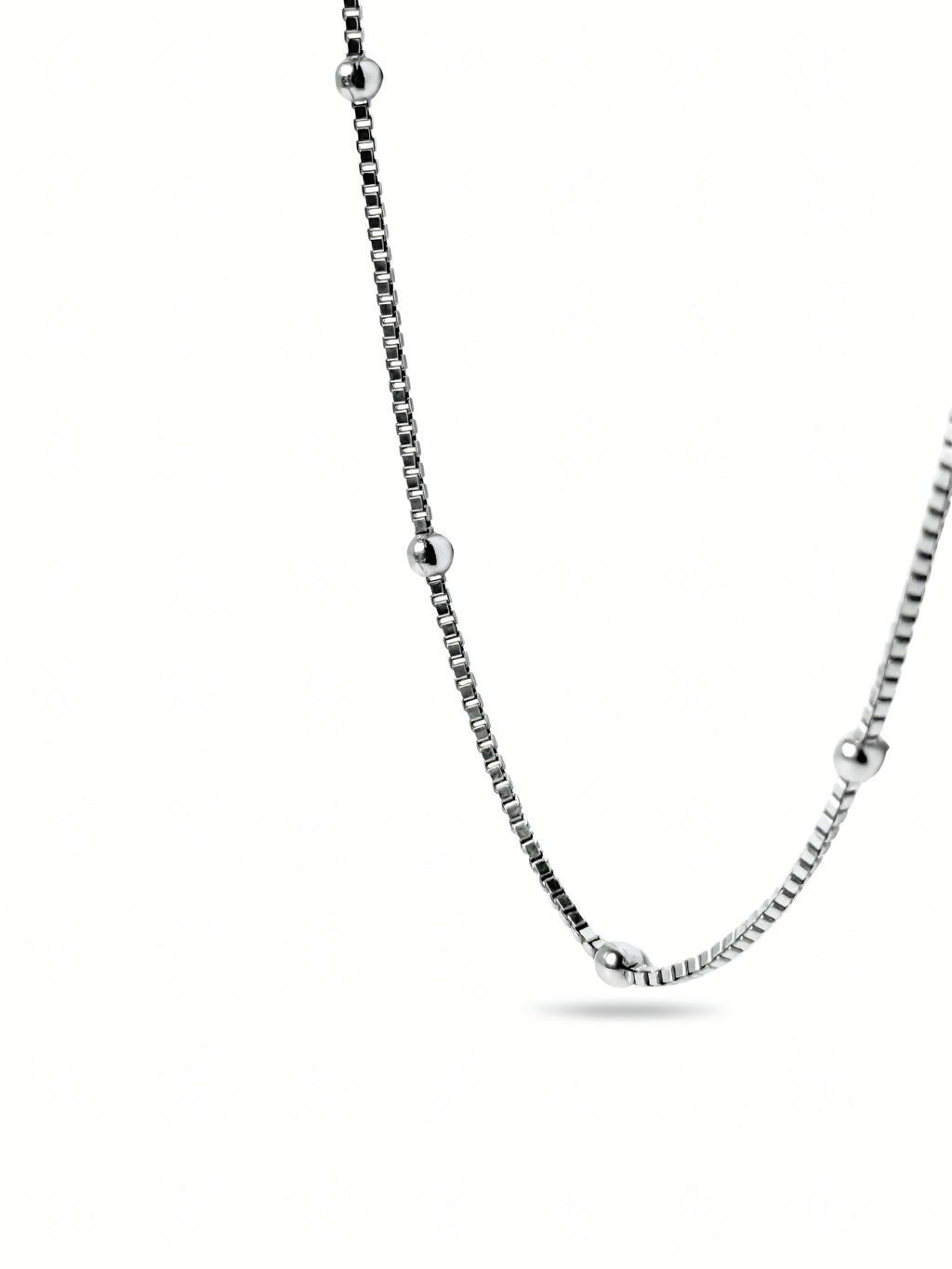 Silver Beaded Box Chain