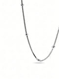 Silver Beaded Box Chain