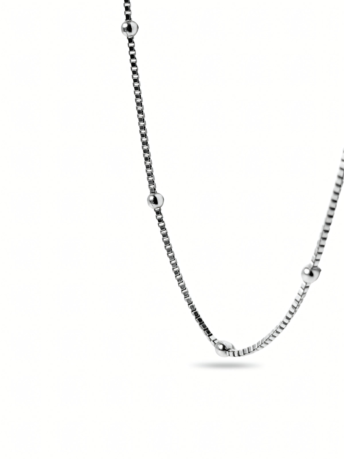Silver Beaded Box Chain
