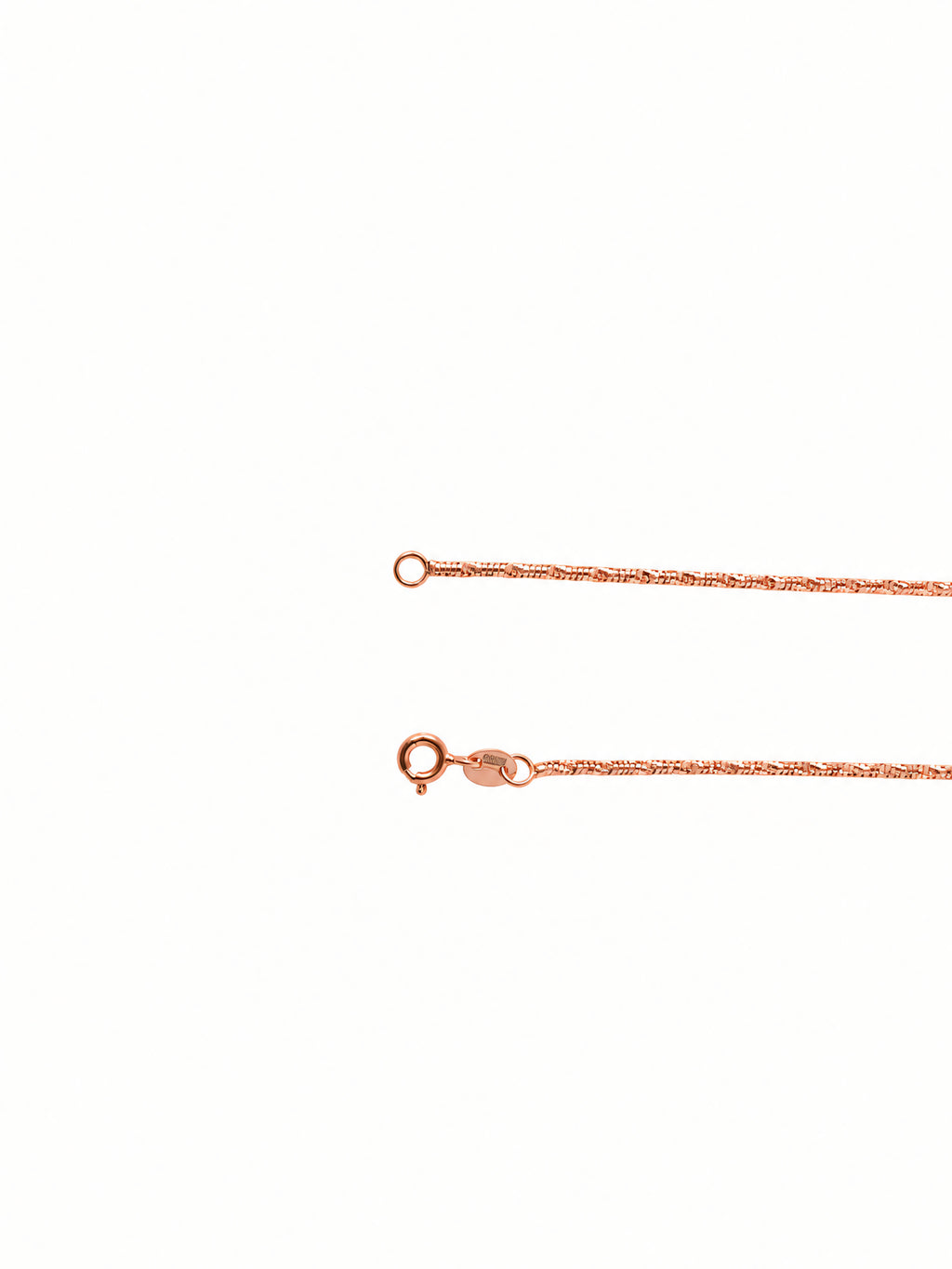 Silver Rose Gold Plated Textured Chain