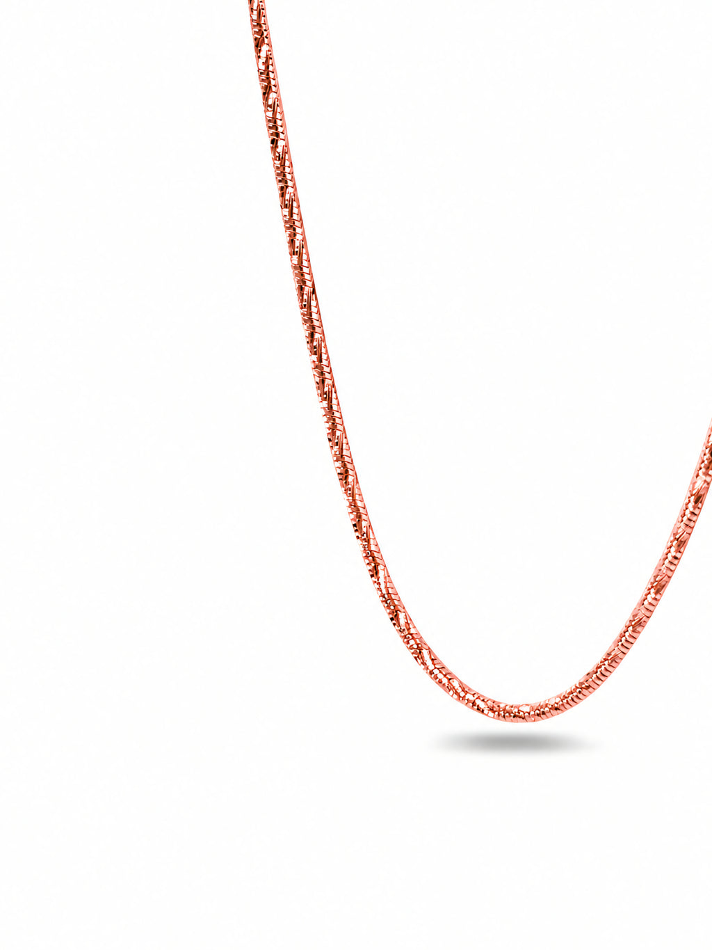 Silver Rose Gold Plated Textured Chain