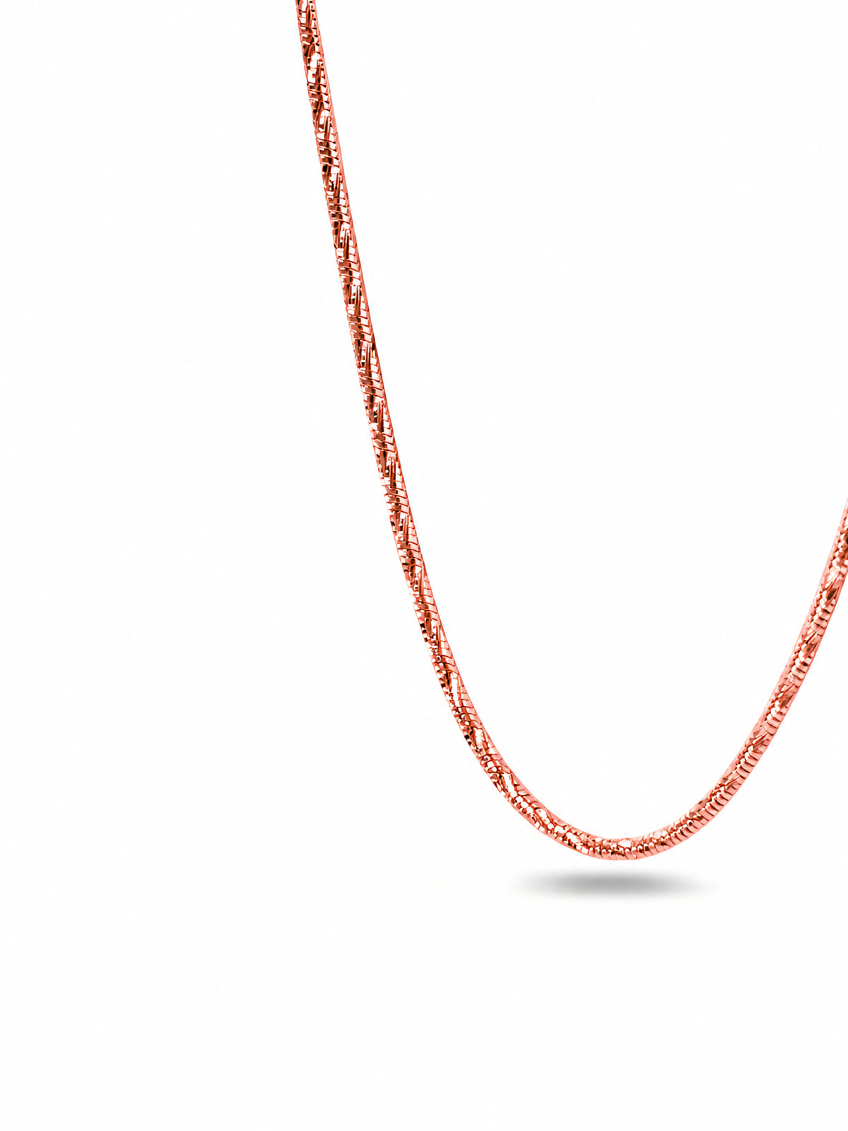 Silver Rose Gold Plated Textured Chain