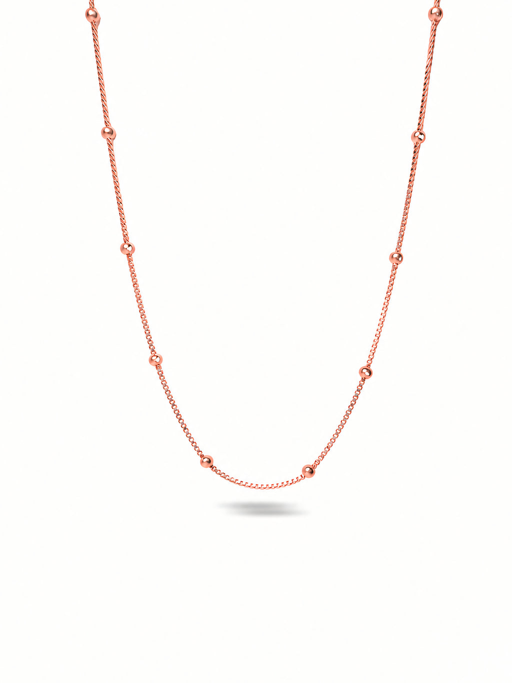 Silver Rose Gold Plated Beaded Snake Chain