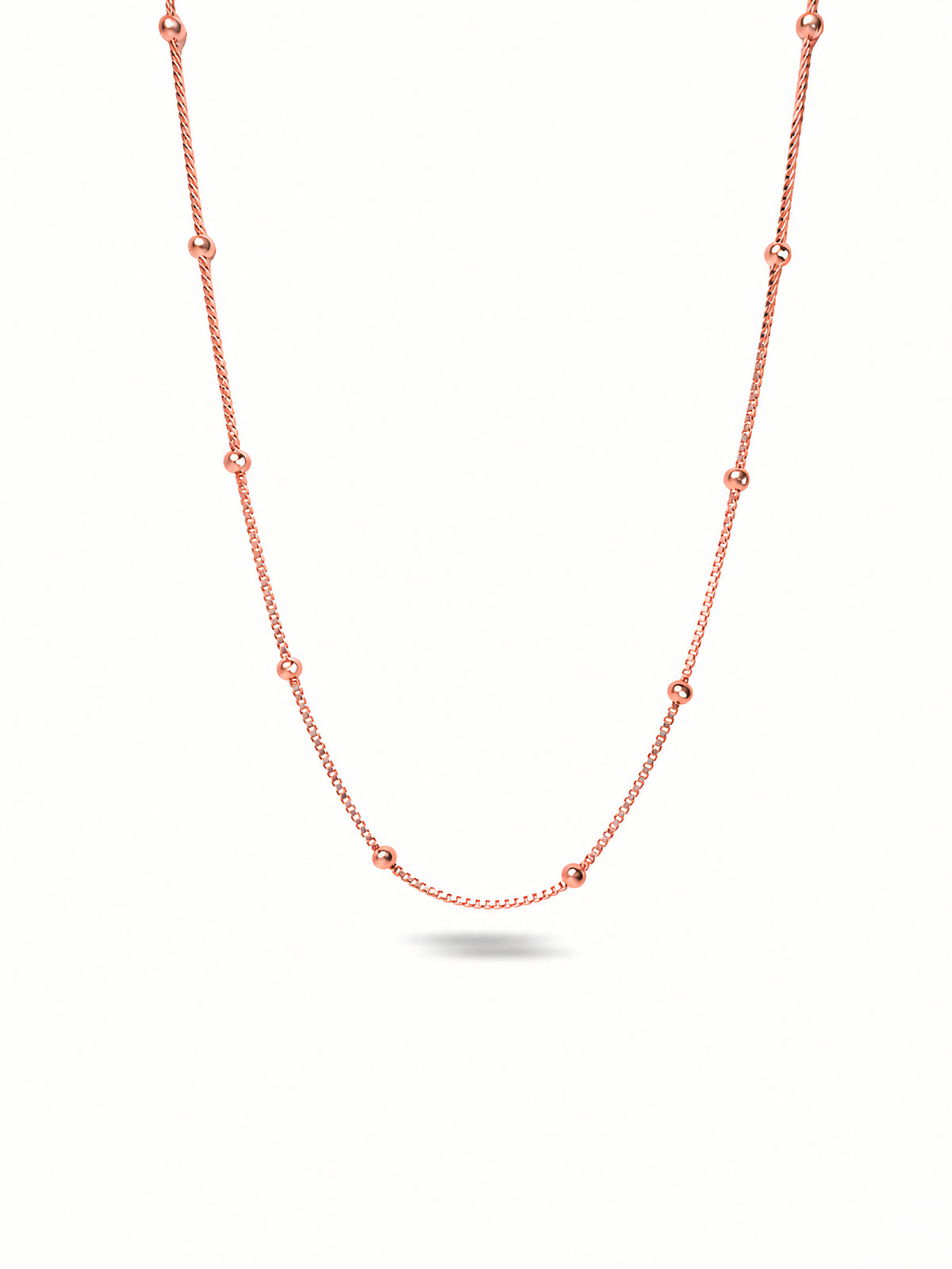 Silver Rose Gold Plated Beaded Snake Chain