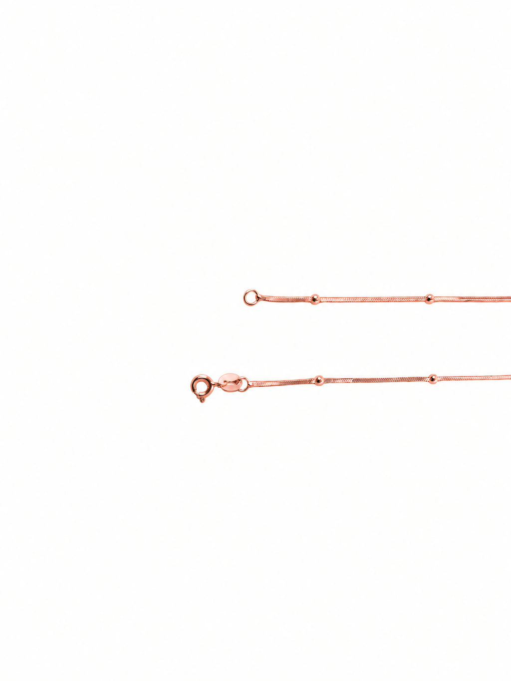 Silver Rose Gold Plated Beaded Snake Chain