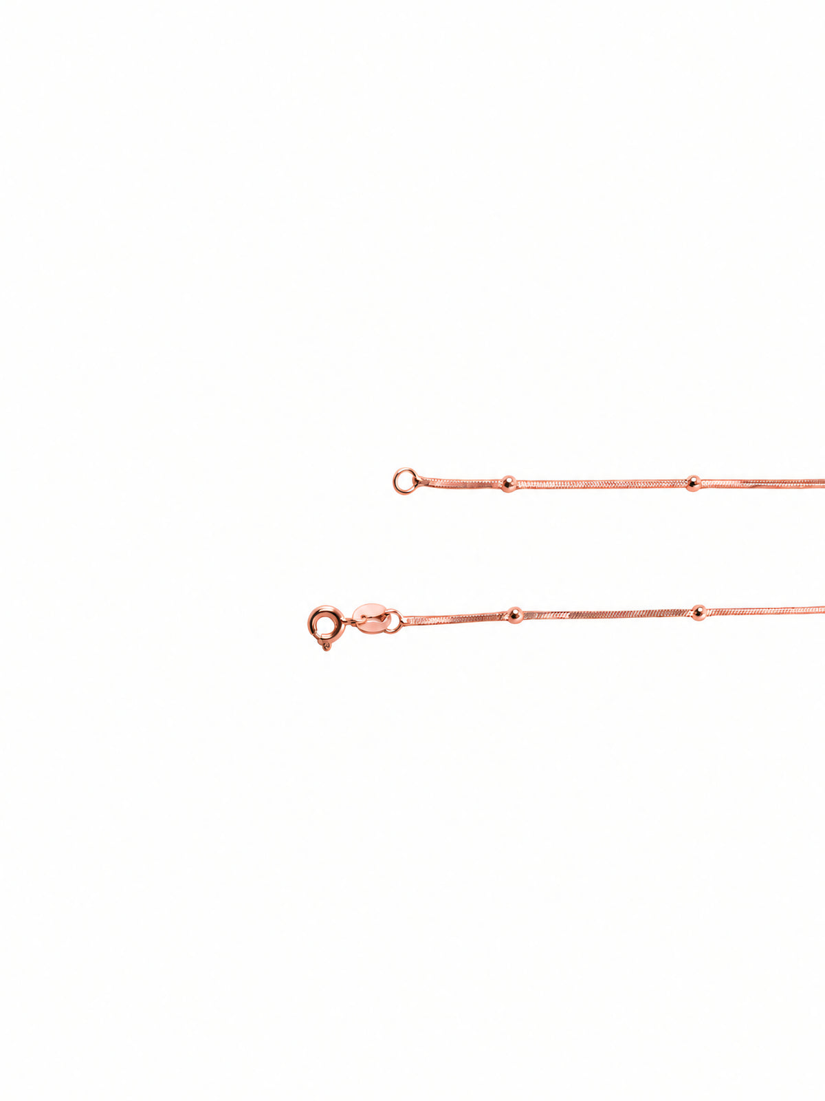 Silver Rose Gold Plated Beaded Snake Chain