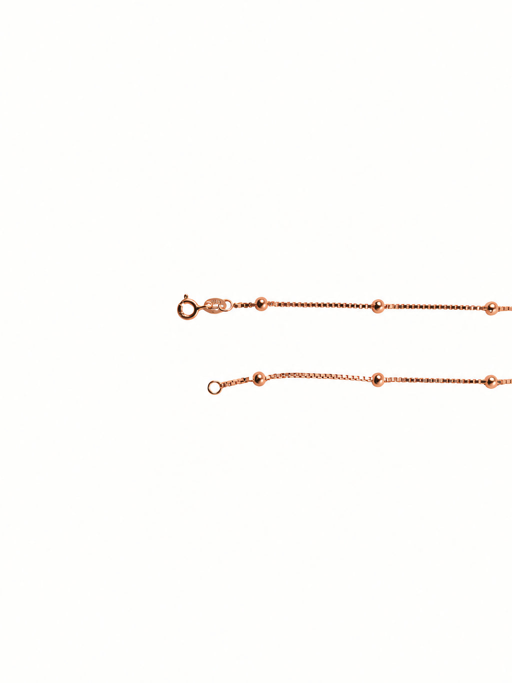 Silver Rose Gold Plated Beaded Box Chain