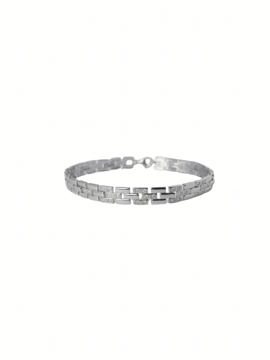 Silver Geometric Link Bracelet
