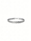 Silver Geometric Link Bracelet