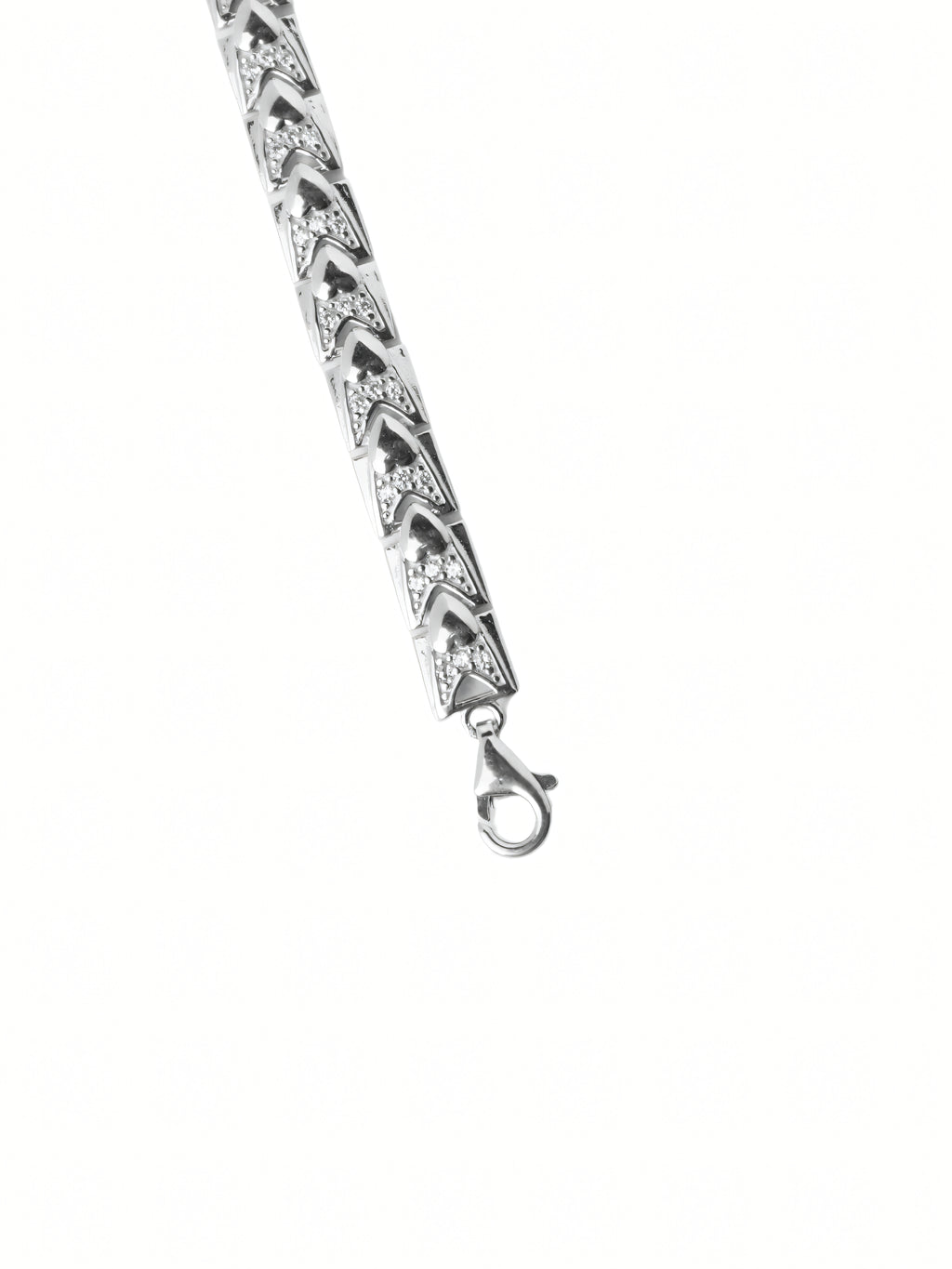 Silver Chevron CZ Bracelet