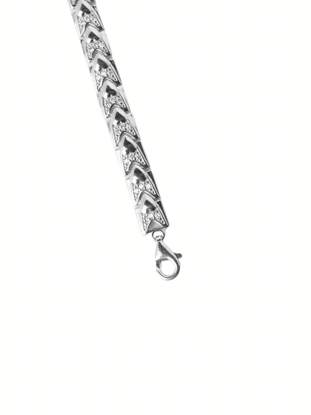 Silver Chevron CZ Bracelet