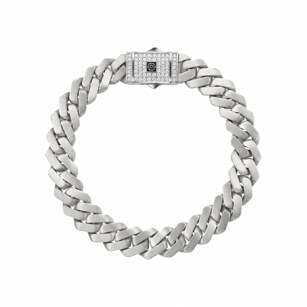 Silver Interlock Cuban Bracelet