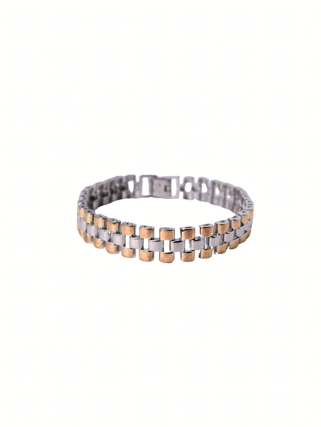 Silver Two-Tone Link Bracelet
