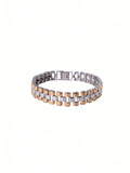 Silver Two-Tone Link Bracelet