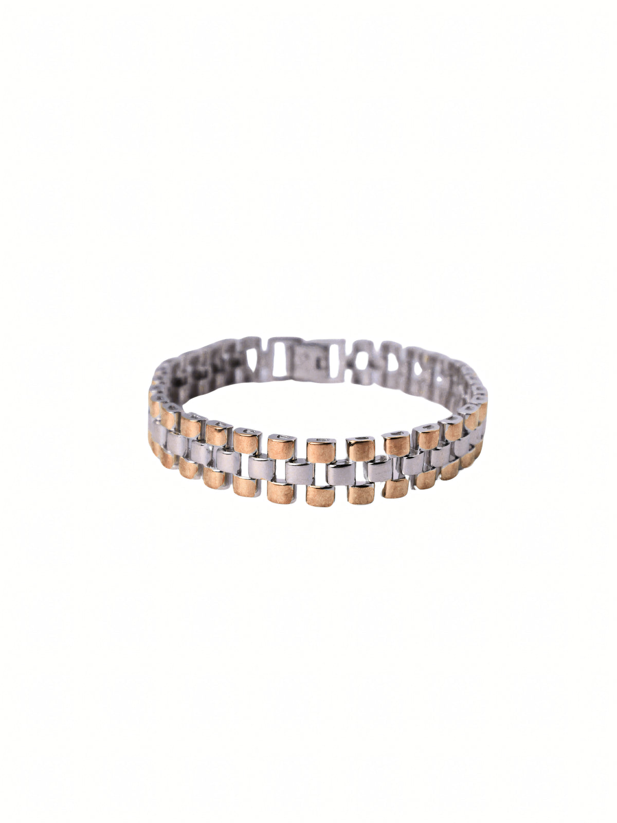 Silver Two-Tone Link Bracelet