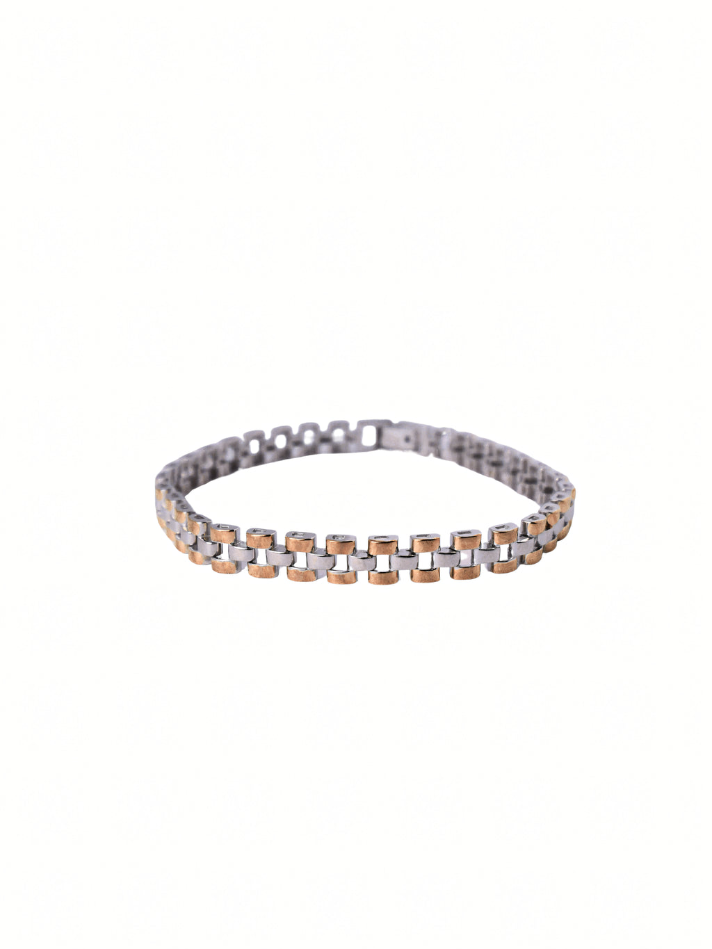 Silver Two-Tone Link Bracelet