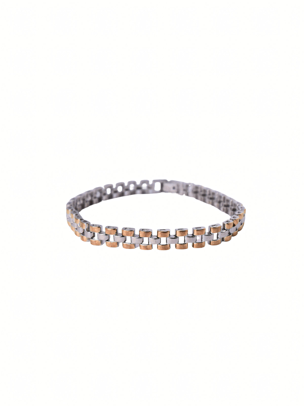 Silver Two-Tone Link Bracelet