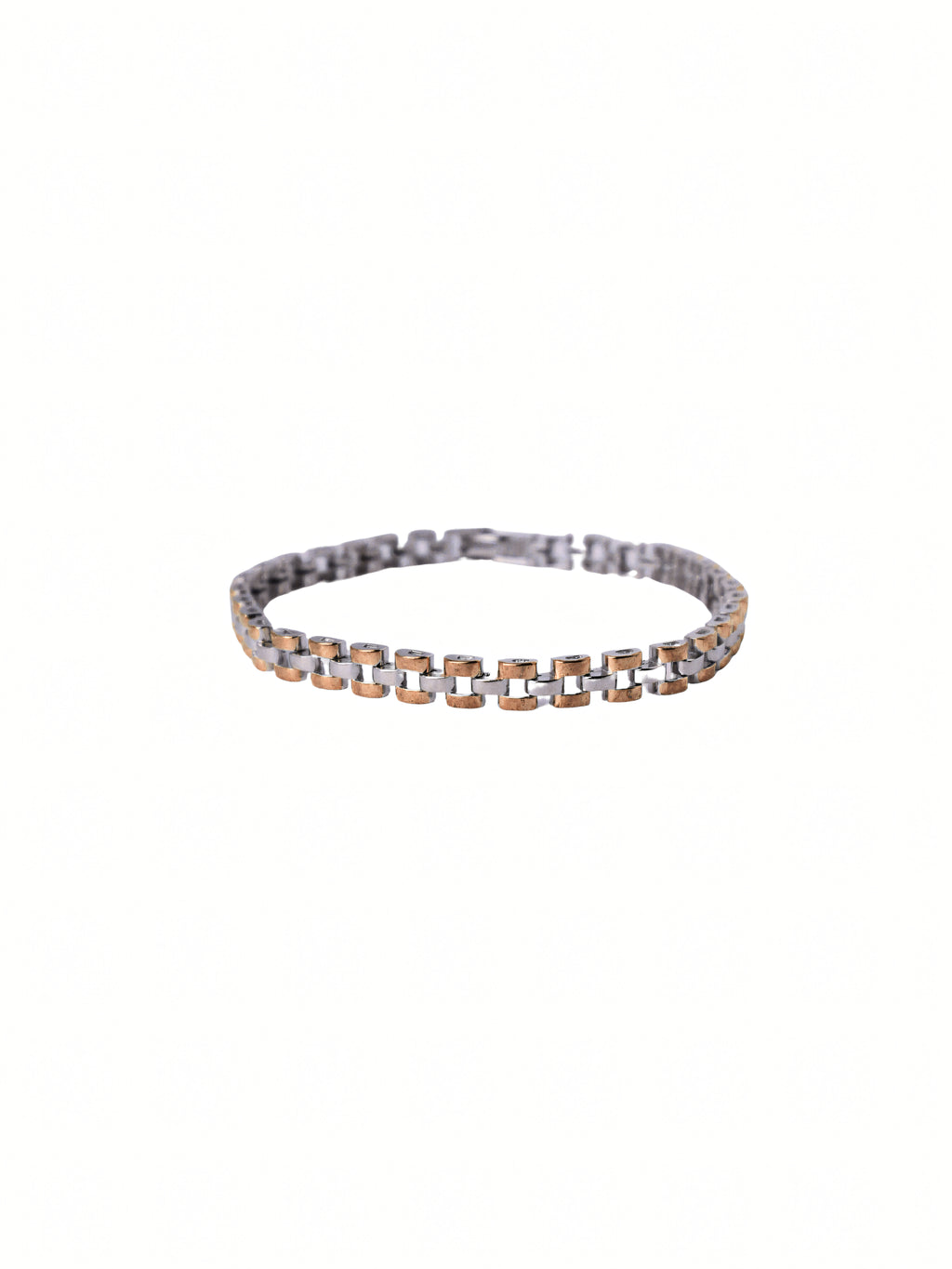Silver Two-Tone Link Bracelet