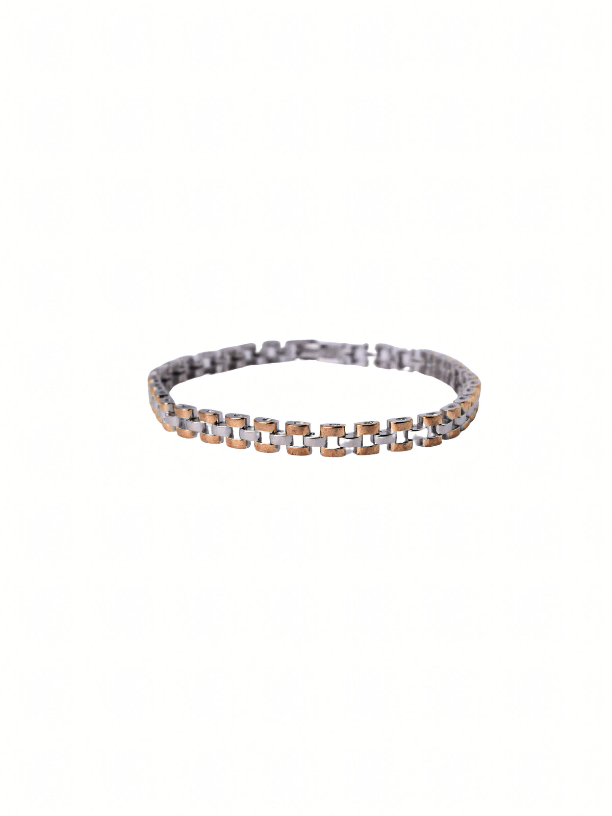 Silver Two-Tone Link Bracelet