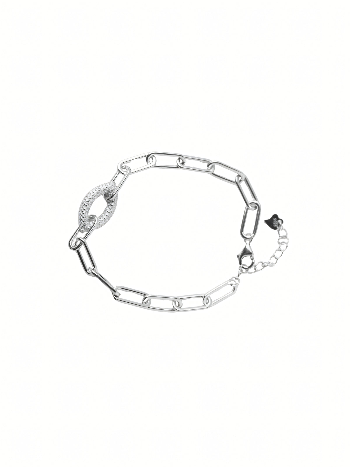 Silver Oval Link Bracelet