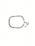 Silver Double Row CZ Tennis Bracelet