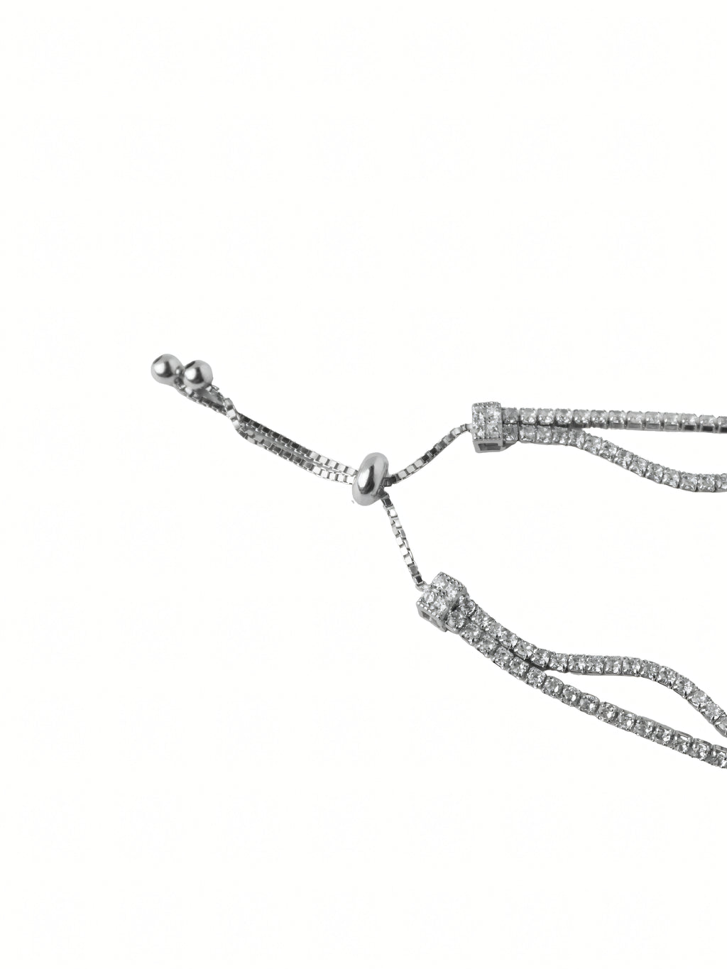 Silver Double Row CZ Tennis Bracelet