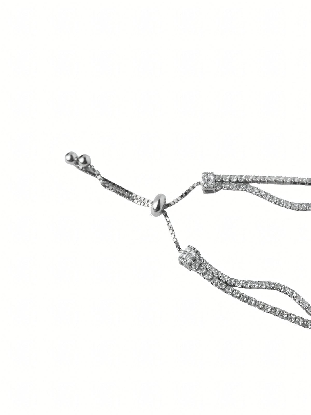 Silver Double Row CZ Tennis Bracelet