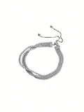 Silver Triple Row CZ Tennis Bracelet