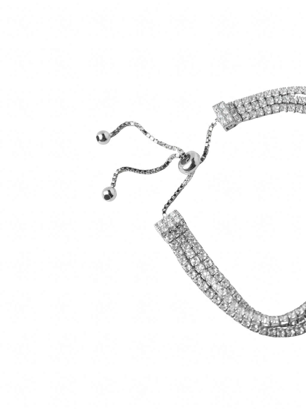 Silver Triple Row CZ Tennis Bracelet