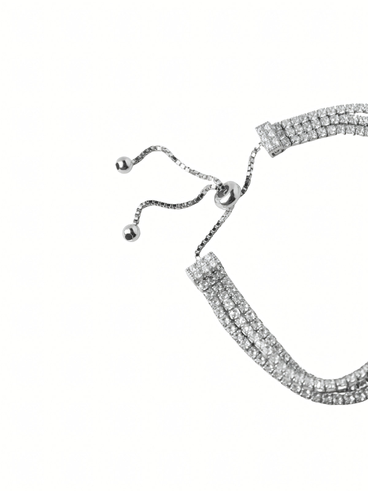 Silver Triple Row CZ Tennis Bracelet