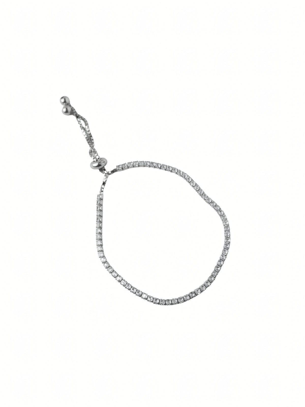 Silver Single Row CZ Tennis Bracelet