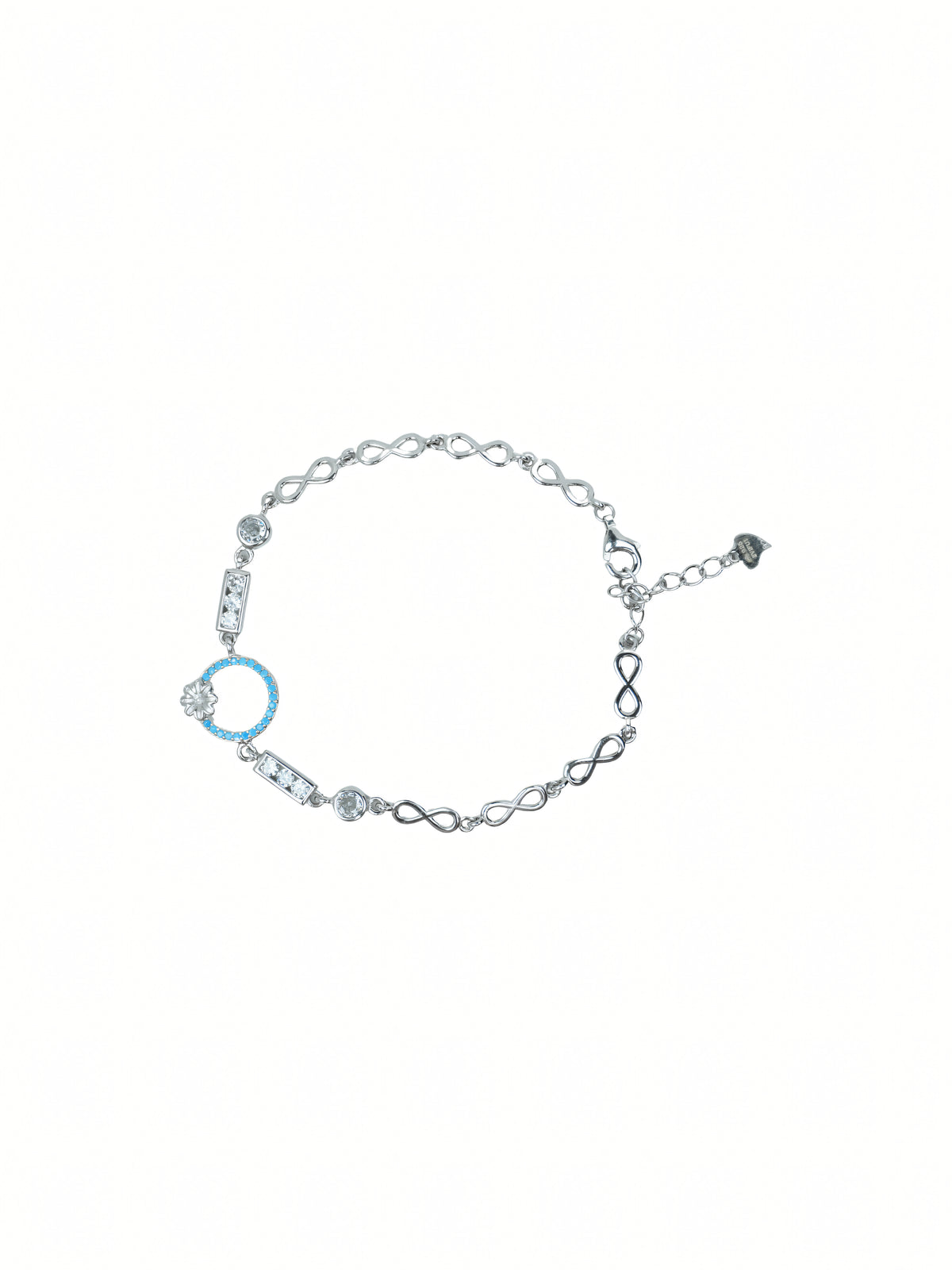 Silver Turquoise Flower Bracelet