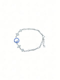 Silver Blue Stone Butterfly Bracelet
