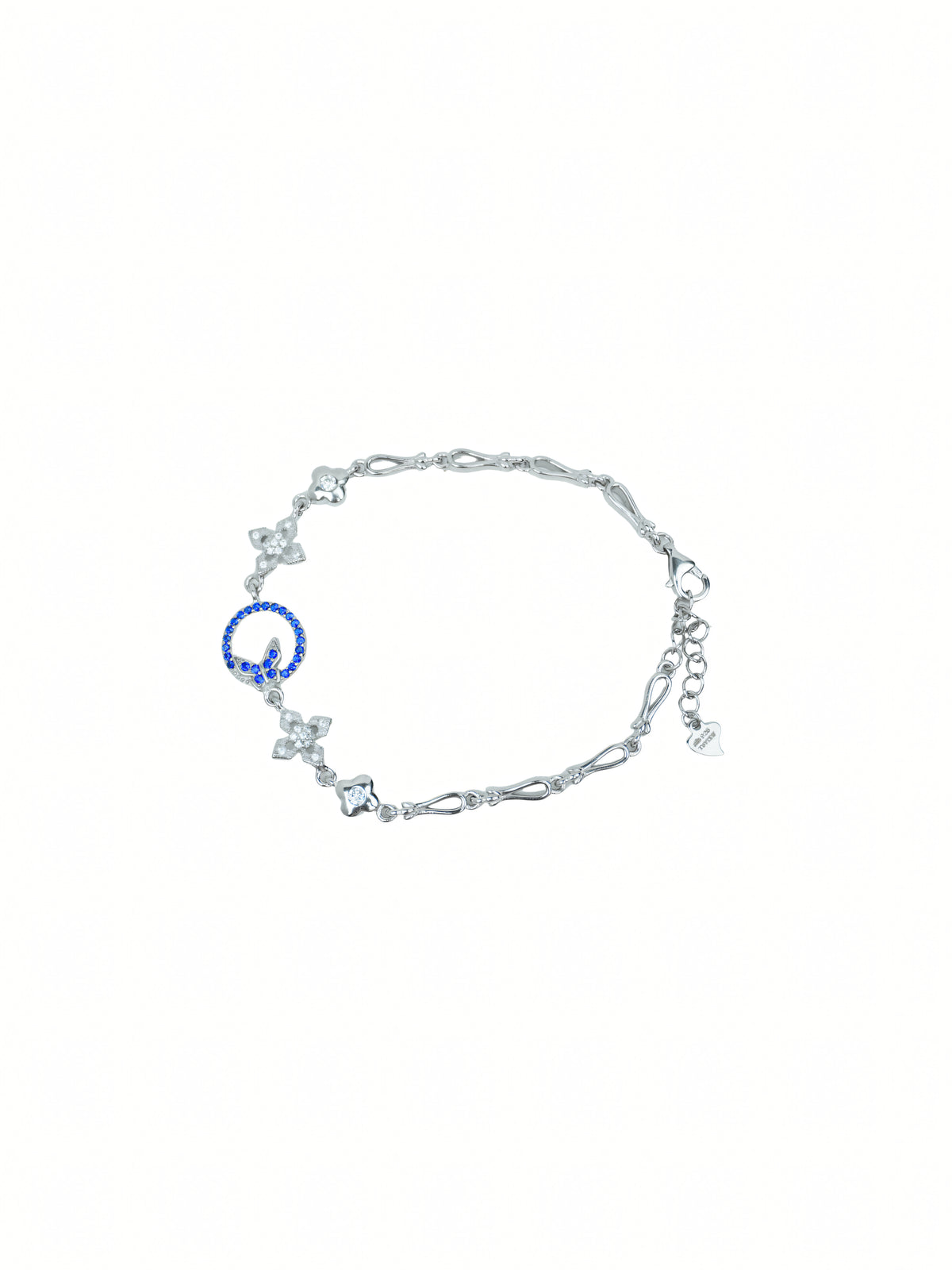 Silver Blue Stone Butterfly Bracelet