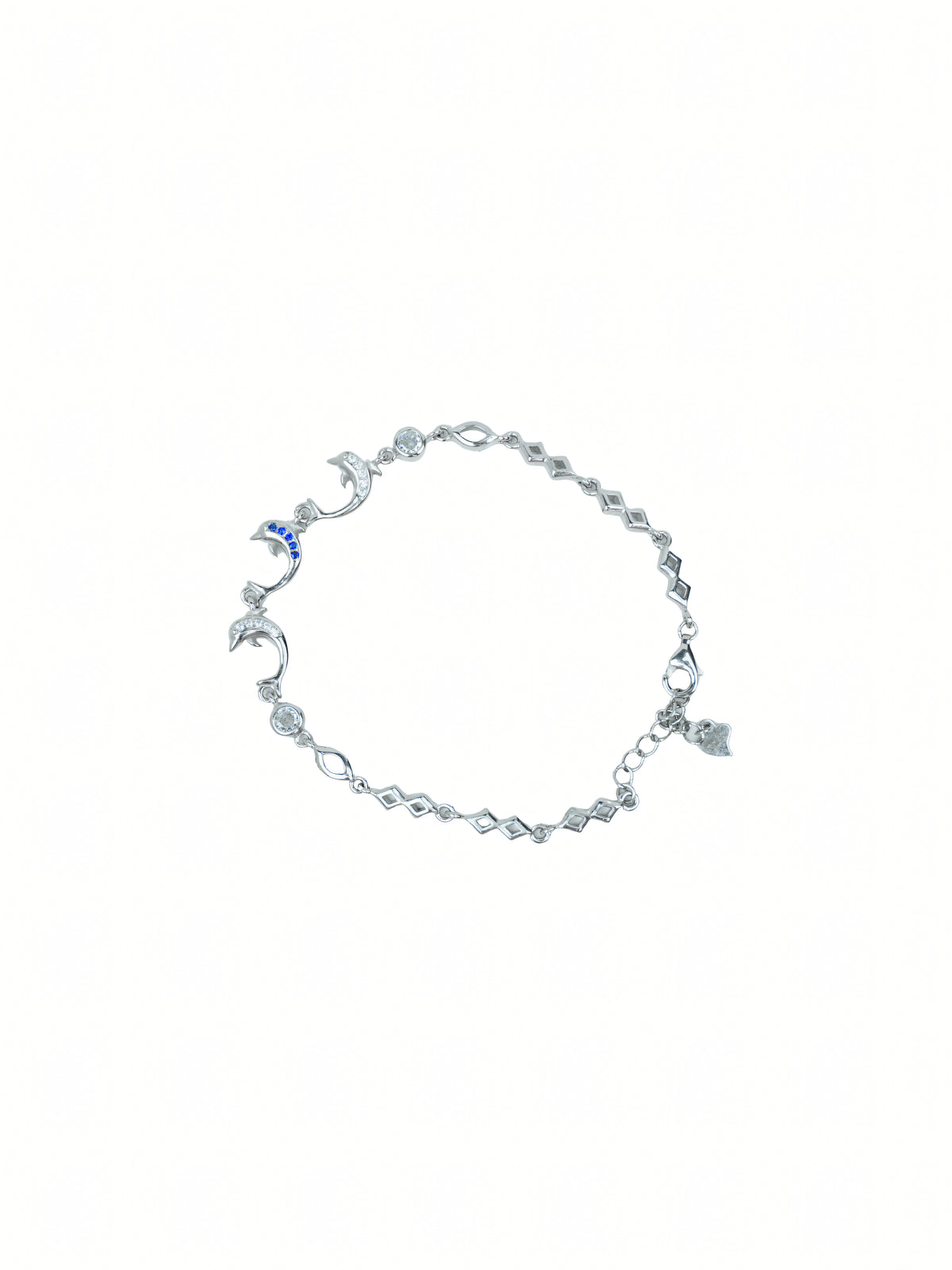 Silver Dolphin Link Bracelet