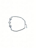 Silver Orbit Blue Stone Bracelet