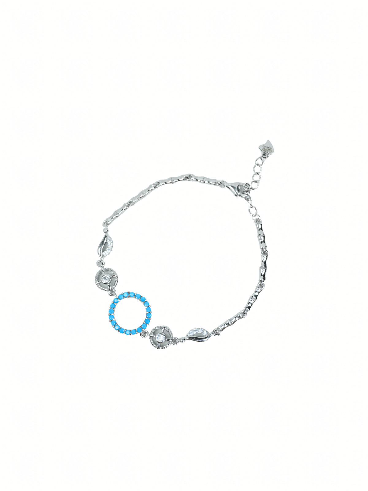 Silver Circular Turquoise Bracelet