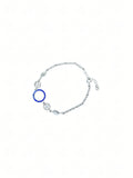 Silver Sapphire Halo Elegance Silver Bracelet