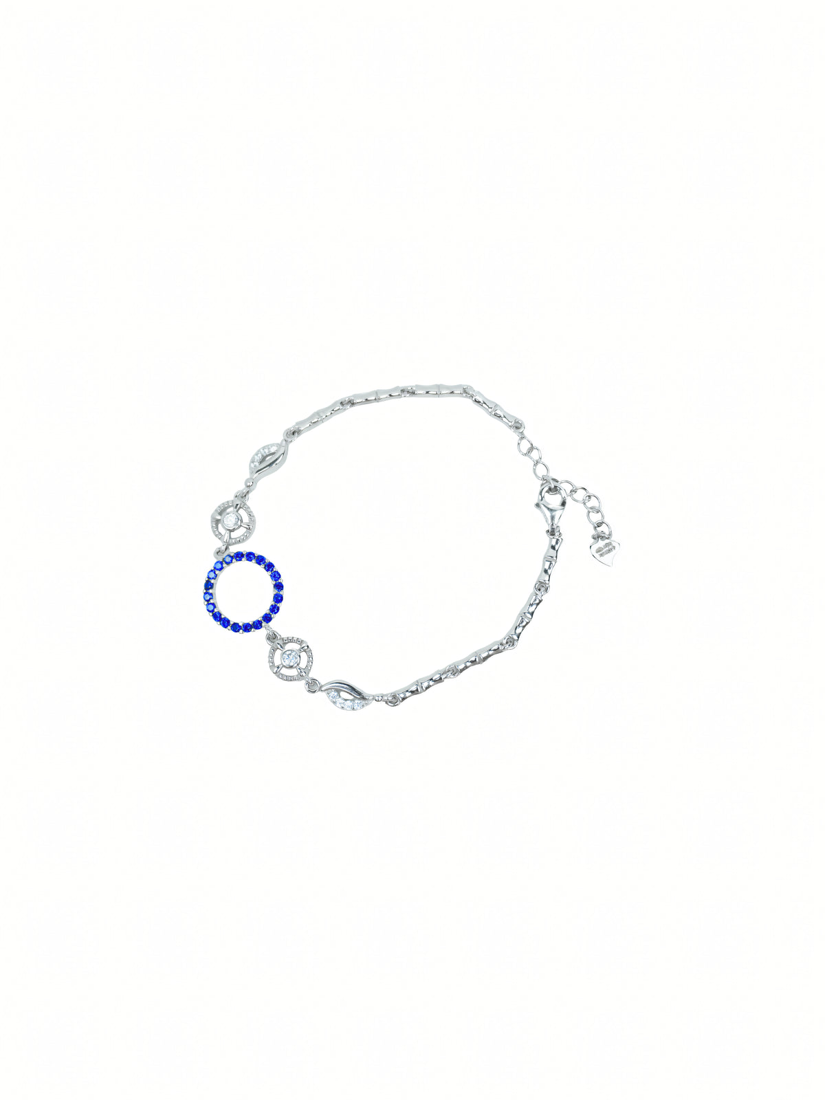 Silver Sapphire Halo Elegance Silver Bracelet