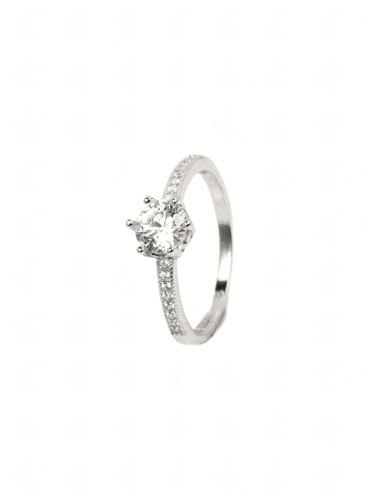 Prisha Pavé Solitaire Ring
