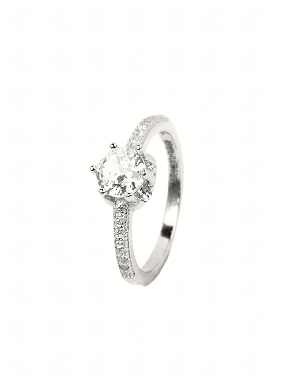 Solitaire Pavé Ring