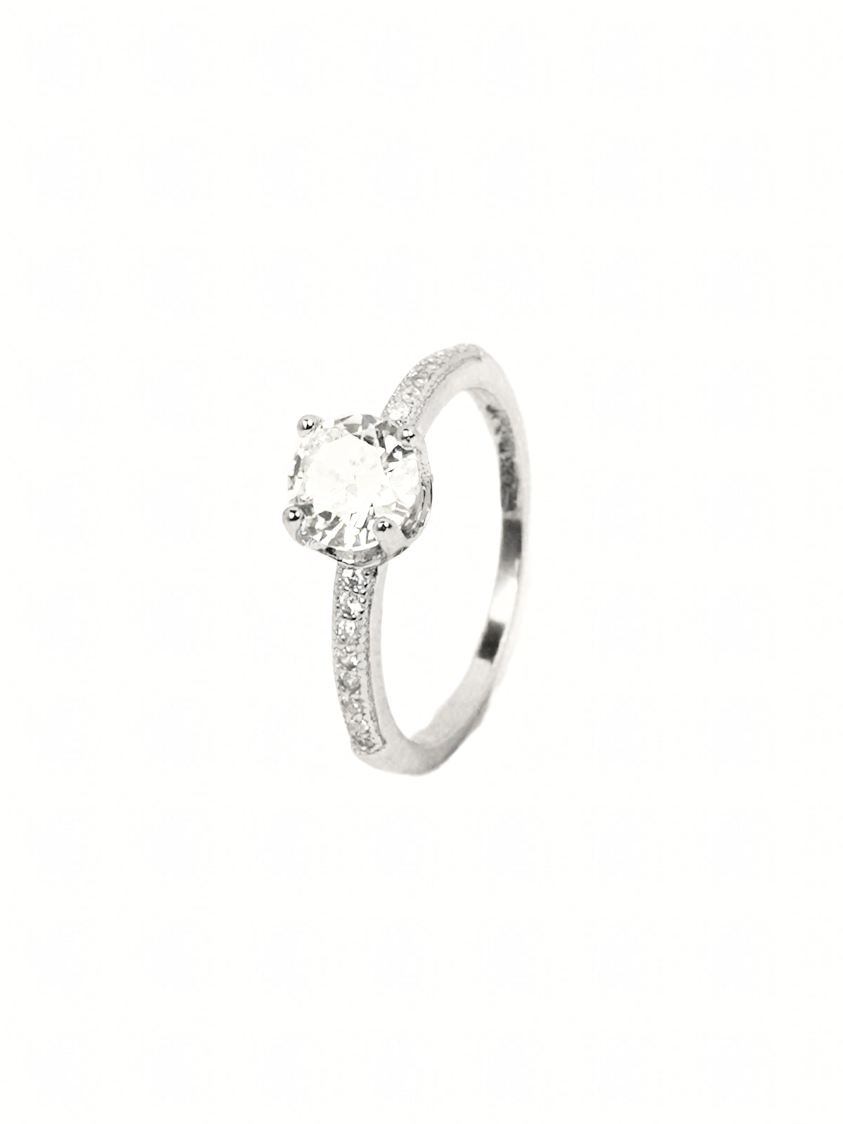Trisha Pavé Solitaire Ring