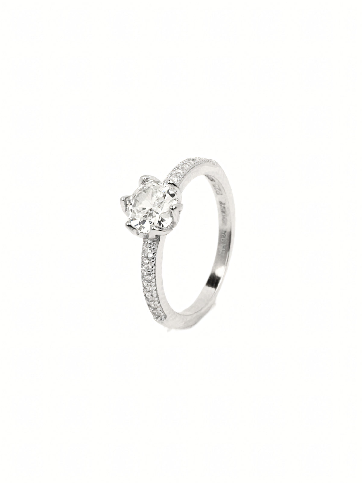 Akira Pavé Solitaire Ring