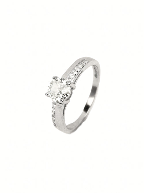 Disha Pavé Solitaire Ring